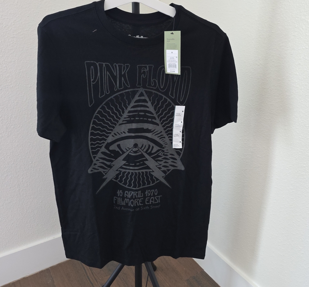Pink Floyd Black Short Sleeve Tee with Pyramid Eye Graphic
